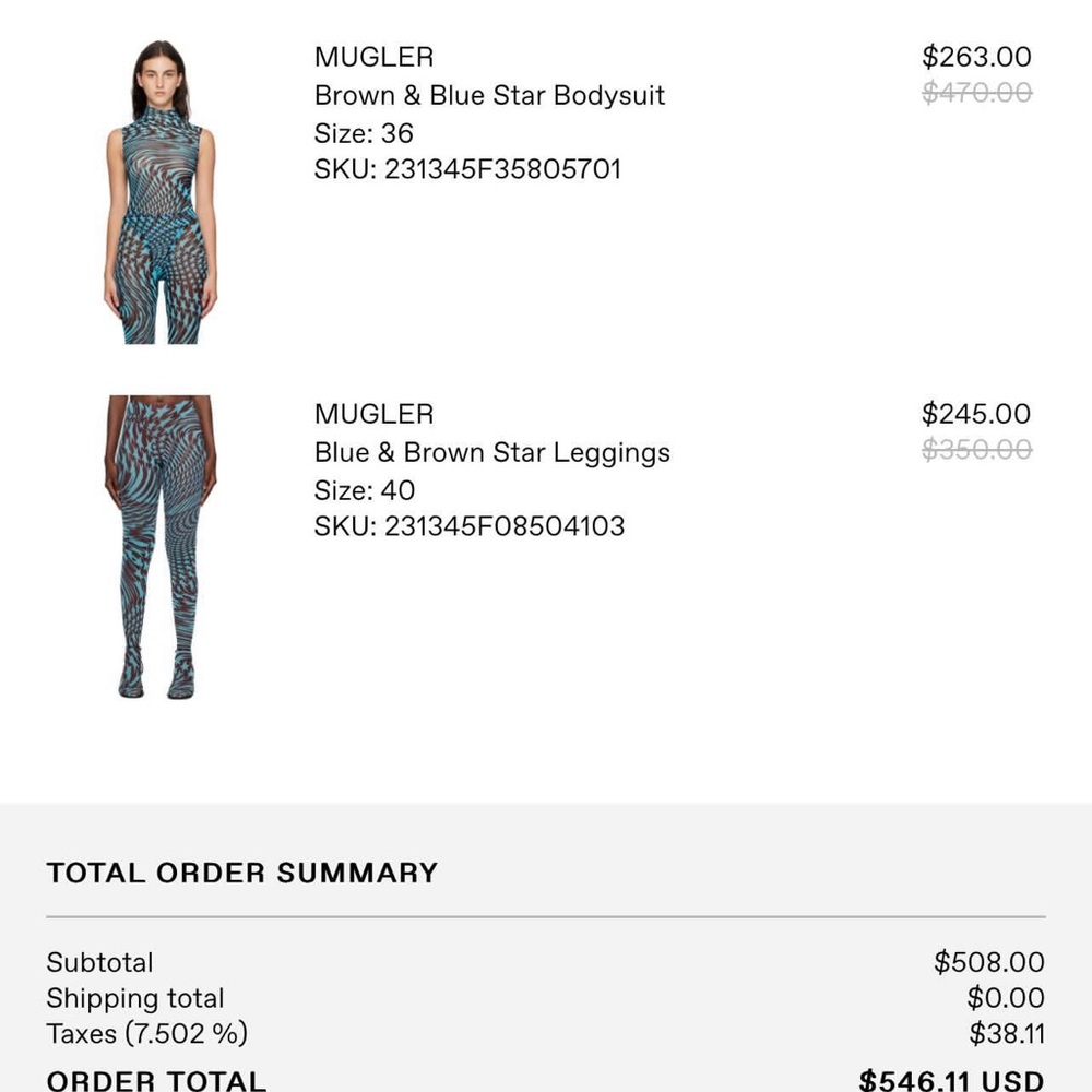 MUGLER
High Neck Bodysuit w/ leggings